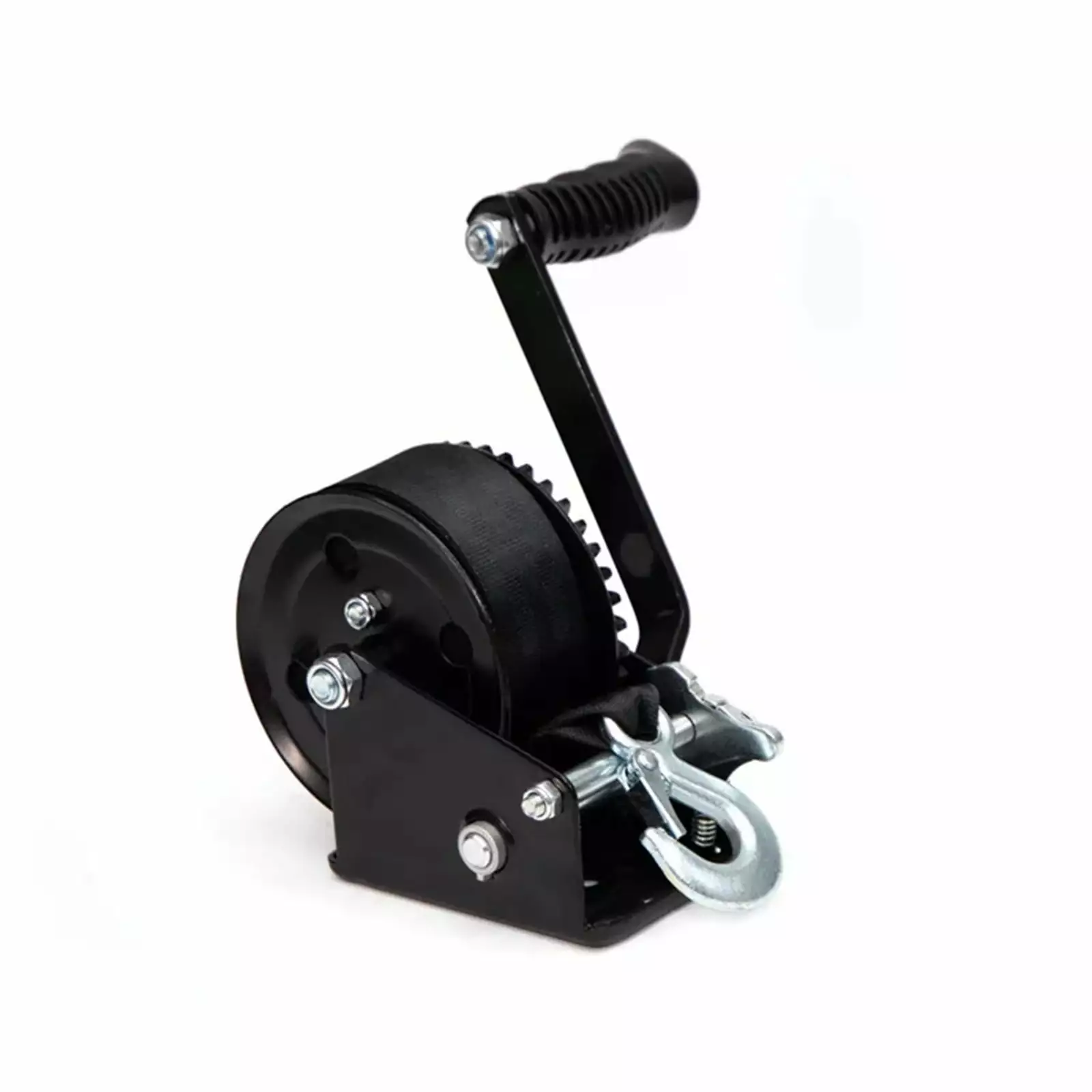 Manual Winch Expert 1200LBS. Small Manual Hand Winch Boat Trailer Winch With Oran Belt Strap Webbing With 2 Speed