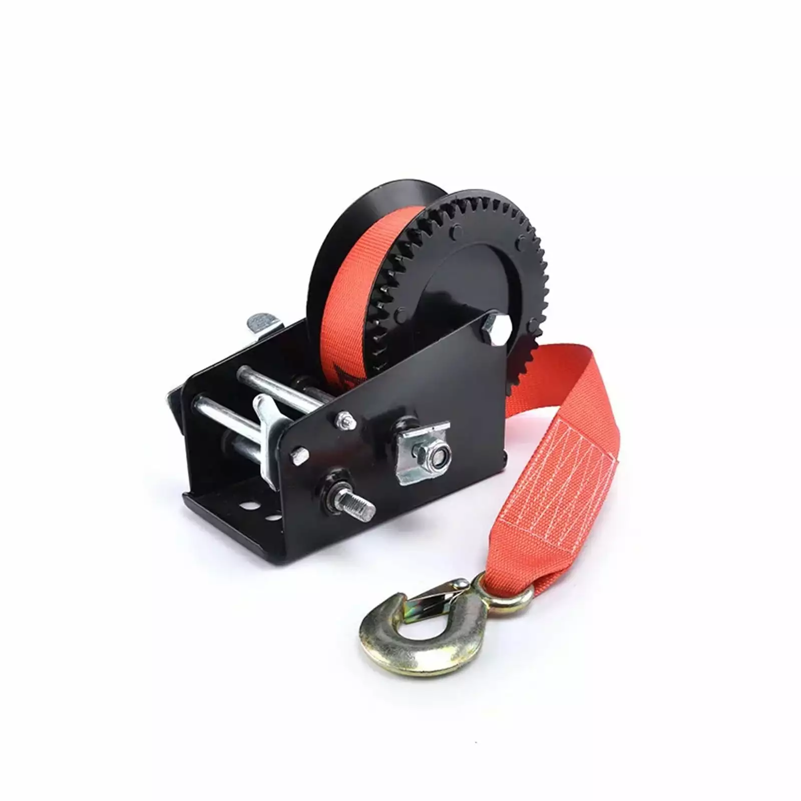 Manual Winch Hoist Winch. Black Spray Plastic Bottom Shell 2500 Pounds (LBS) With Ribbon Yacht Winch--------with Excellent Towing Capacity