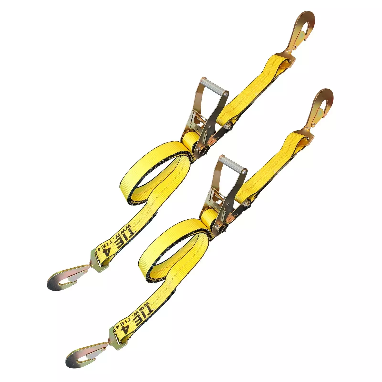 Mega Cargo Control USA 2 x 8' Ratchet Strap W/ Twisted Snap Hook - (2-Pack) - WLL: 3333 lbs