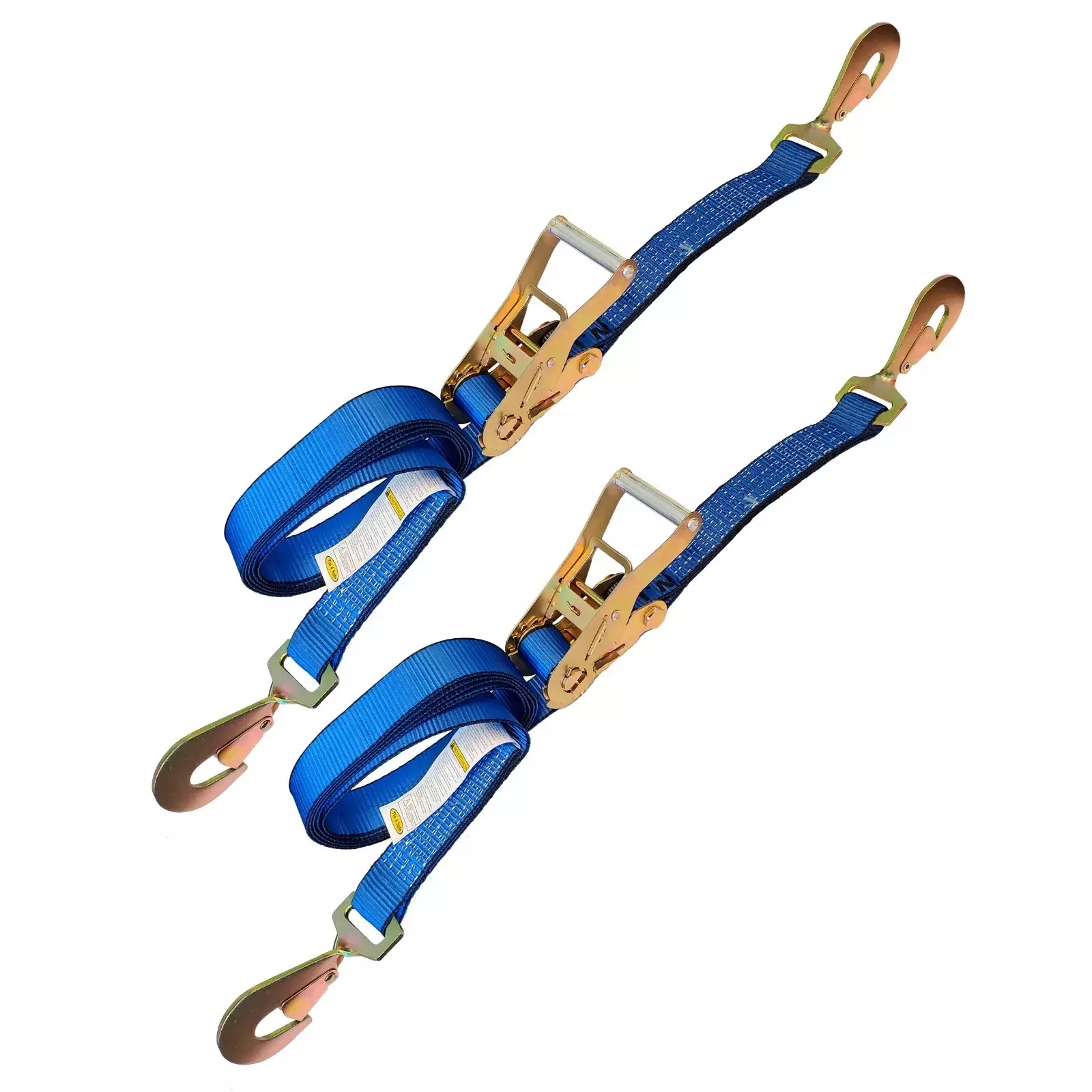 Mega Cargo Control USA 2 x 8' Ratchet Strap W/ Twisted Snap Hook - (2-Pack) - WLL: 3333 lbs