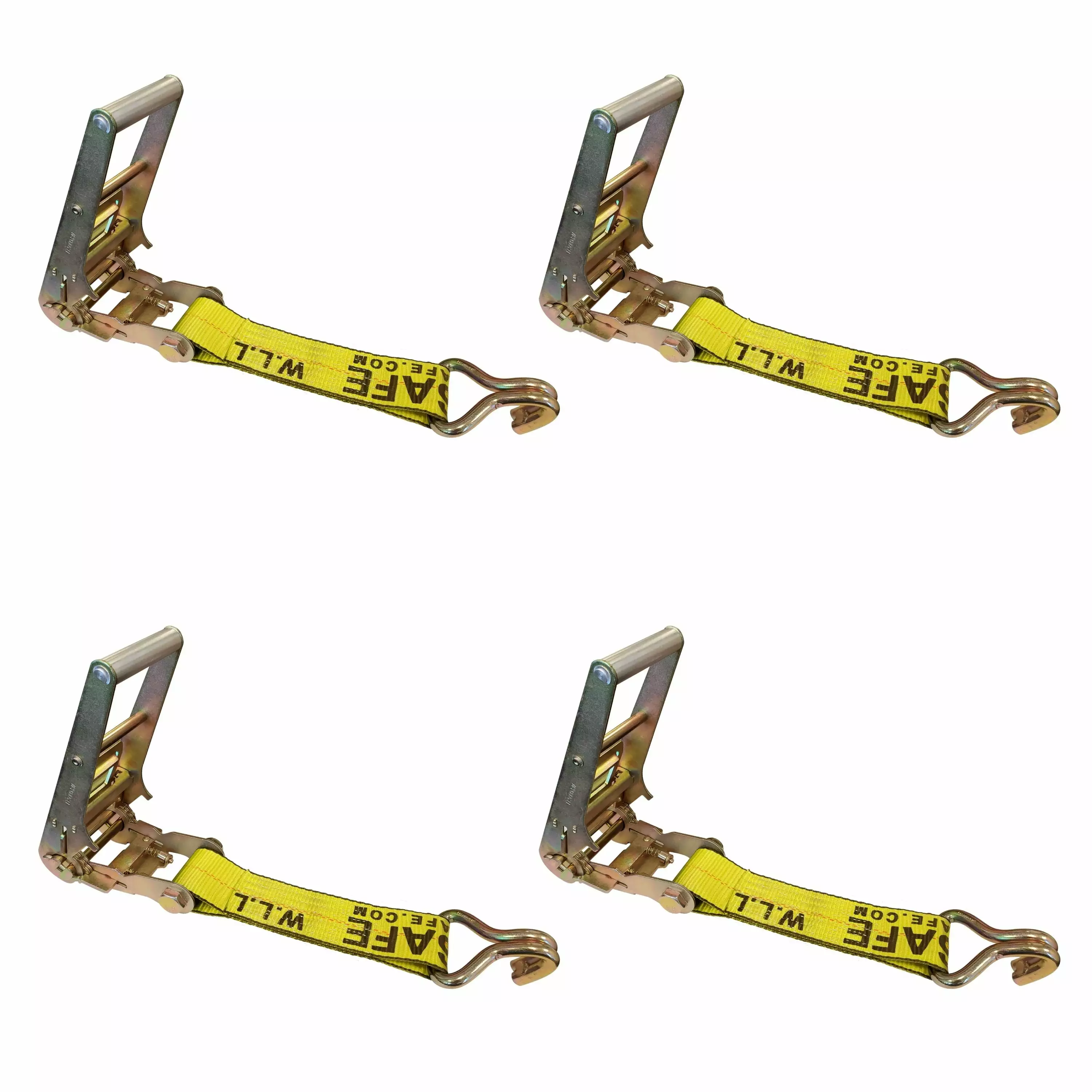 Mega Cargo Control USA 3 4 Ratchet Tie Down Short Fixed End Strap w/ J Hook for Flatbed Truck