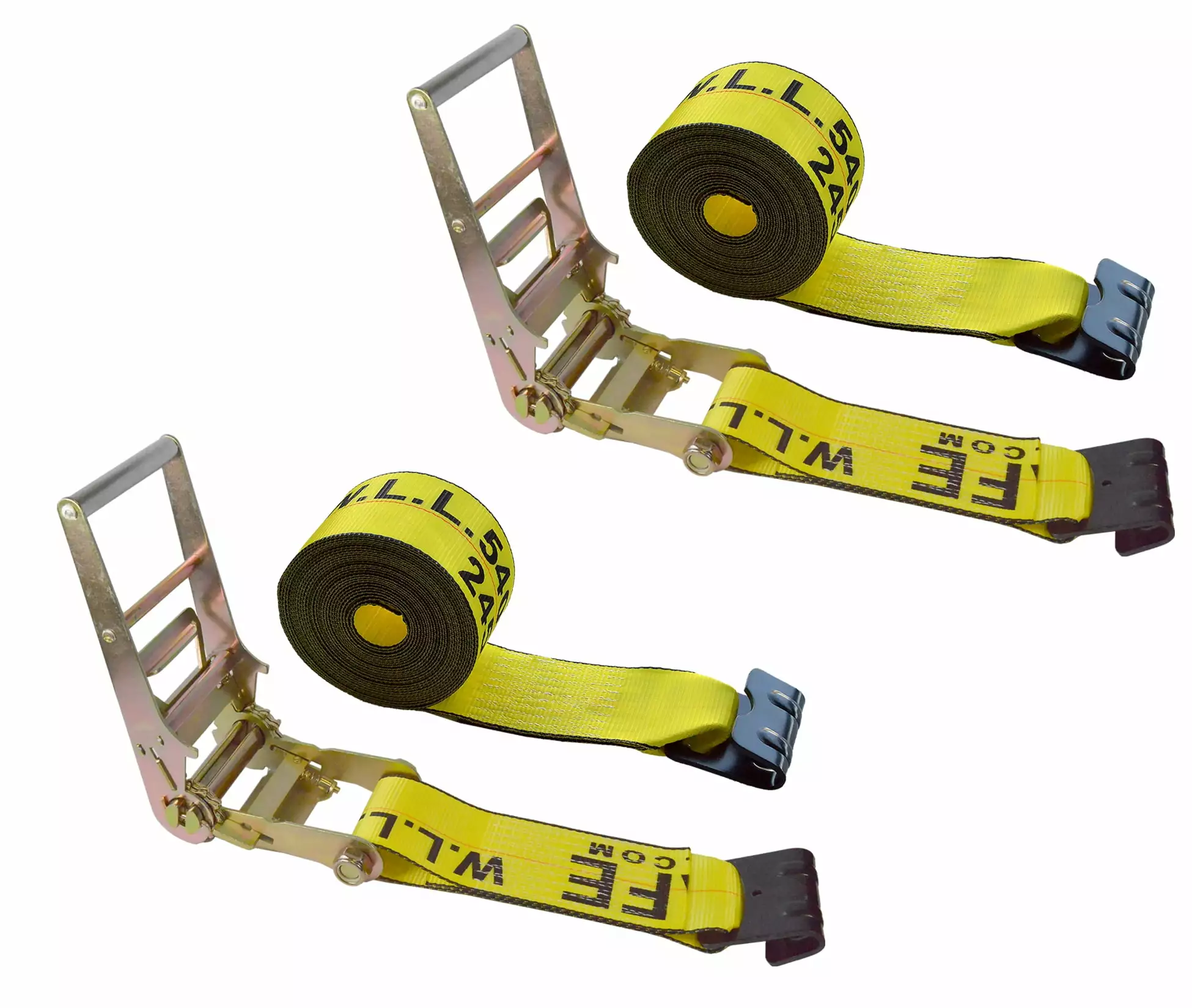 Mega Cargo Control USA 4 x 40' Ratchet Strap Flat Hook Farm Trailer Flatbed Truck Tie Down 2 Pack