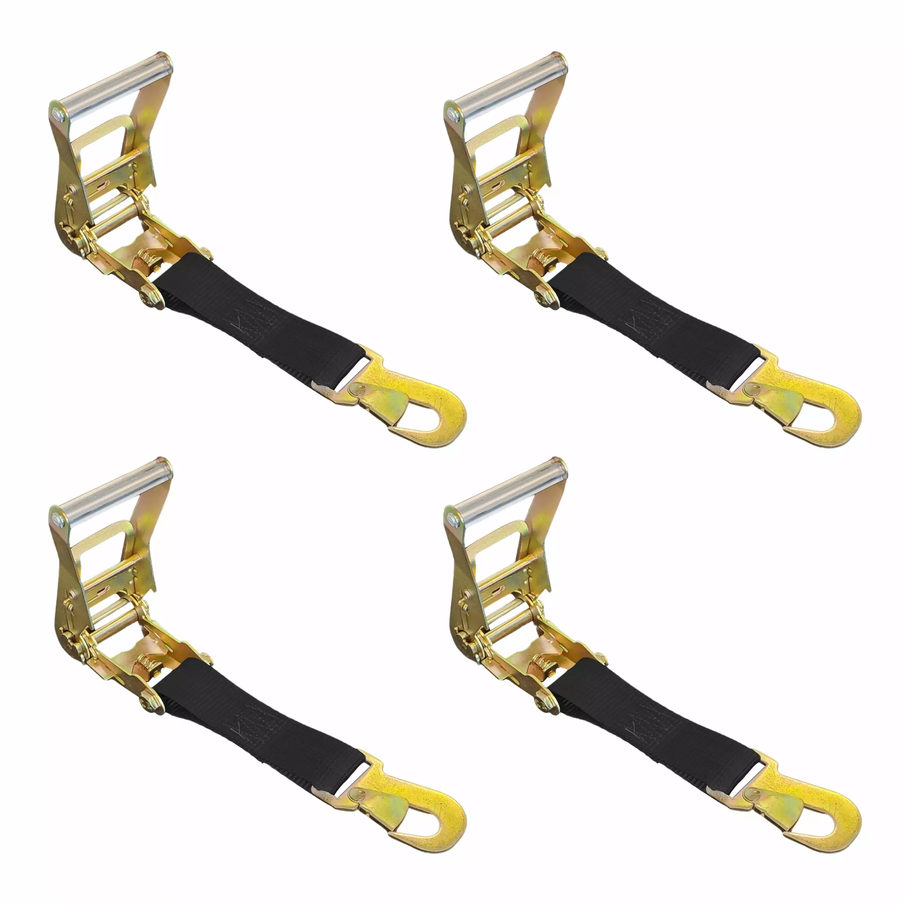 Mega Cargo Control USA Heavy Duty 2 Ratchet Tie Down Replacement Short Fixed End Strap w/Snap Hook