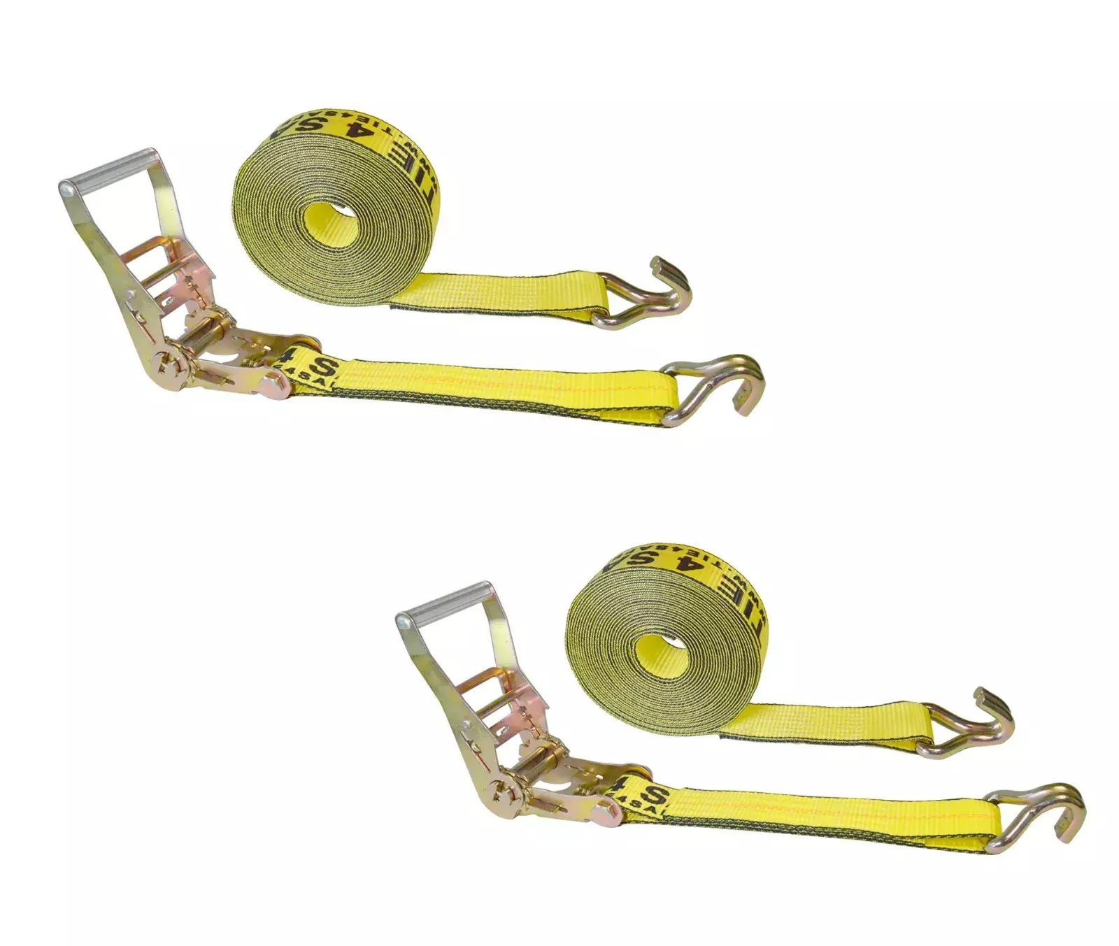 Mega Cargo Control USA Heavy Duty 2 x 40' Ratchet Strap Flat Hook Flatbed Truck Farm Tie Down 2 Pack