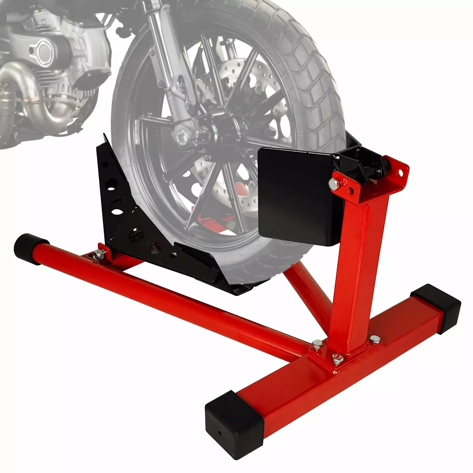 Motorcycle Wheel Chock. 16-21 Front Stand with Multiple Adjustment Holes. 1500 lbs Capacity Motorcycle Chock for Garage. Workshop. and Vehicle Transport