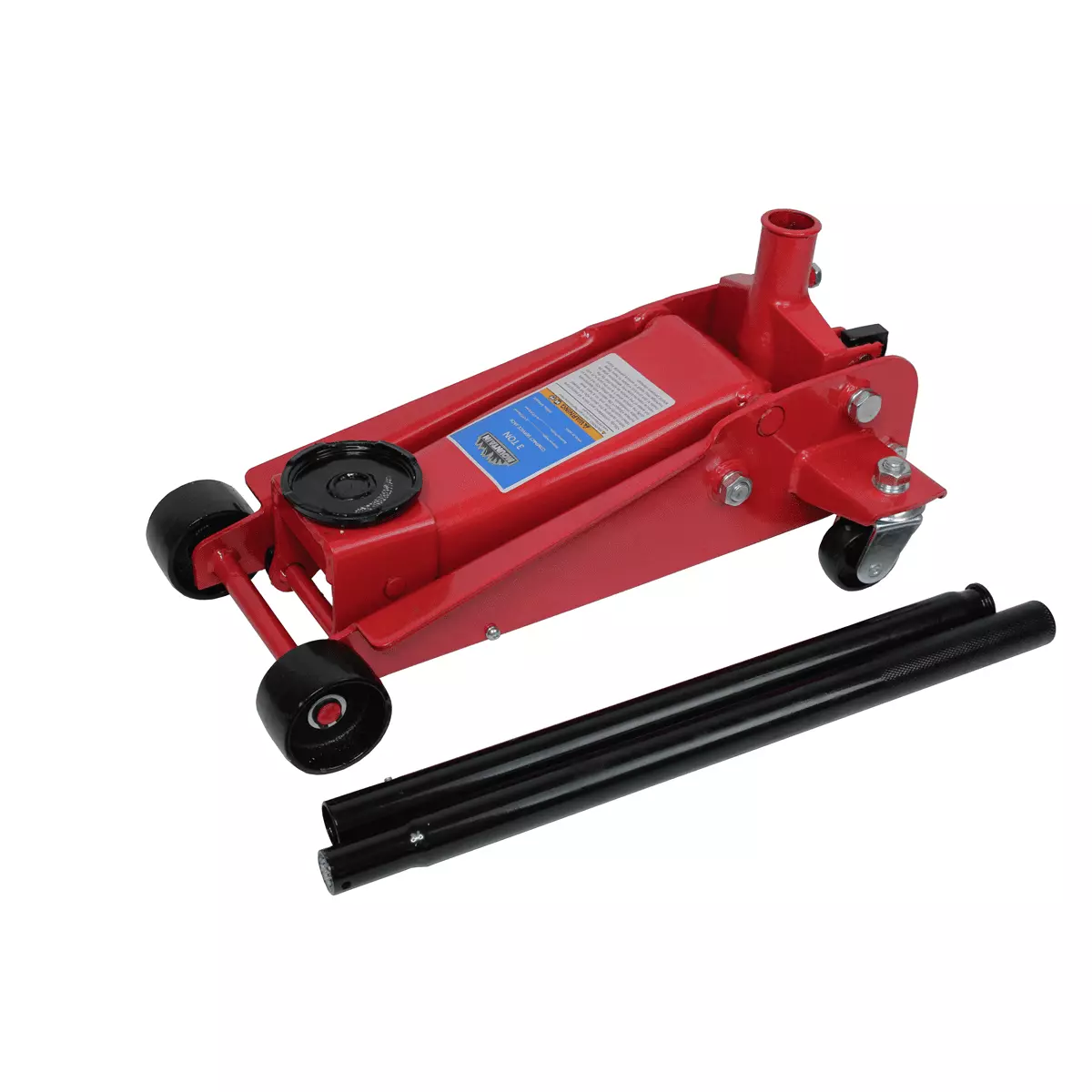 Mountain 33008 3 Ton Automotive Service Floor Jack for Garages. Repair Shops and DIY. Portable. Compact. 6.000 lbs. Capacity. Hydraulic Lifting Range 5.1 - 16.75. Heavy Duty Steel. Safety Valve. Red