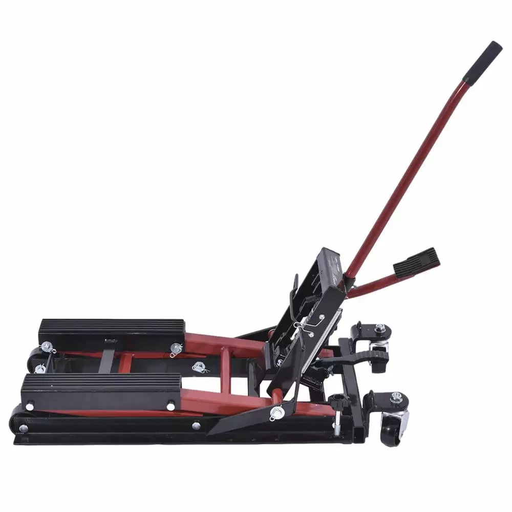 Mulaxen Floor Jack . Floor Jacks . Red And Black Hydraulic Trolley Jack Car Lift With Blow Molded Case-1500 Lbs Capacity. 17 Inch