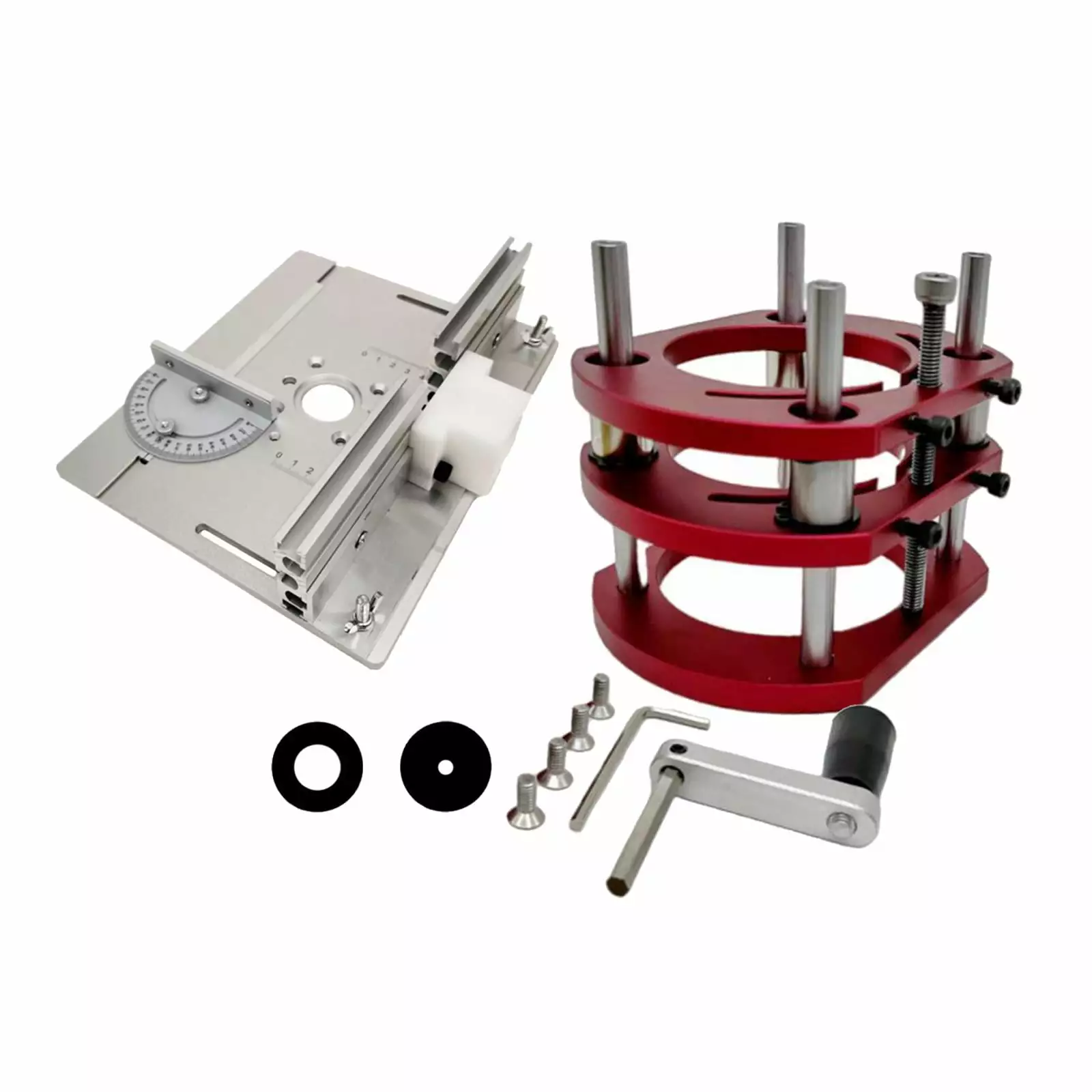 Multifunctional Router lifting system .Lifting Platform Stand .Aluminum Alloy Router Lift Table for 64-66mm Diameter Motors. Milling Novices Argent