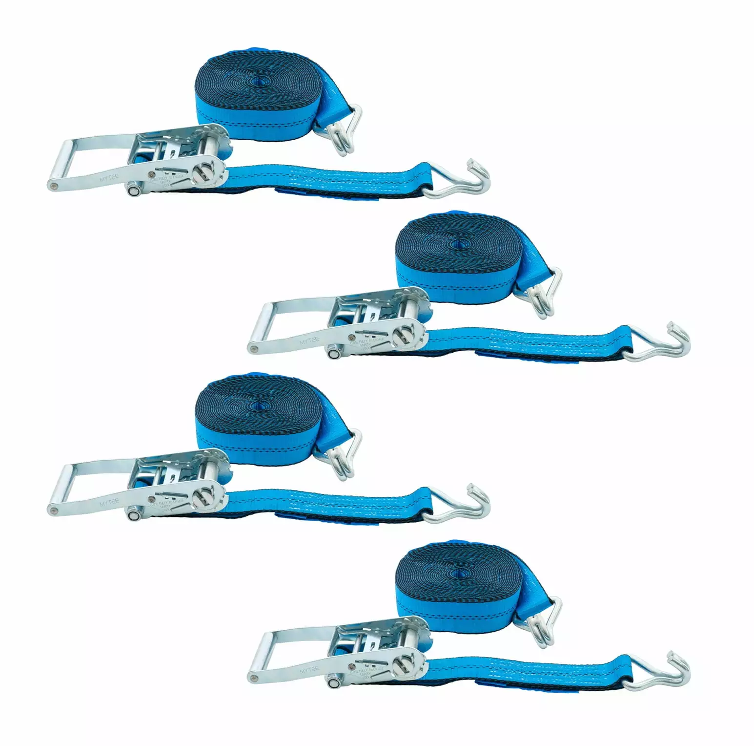 4 Pack 2 inch x 12' ft Ratchet Straps Double J Hook Tie Downs Cargo Control