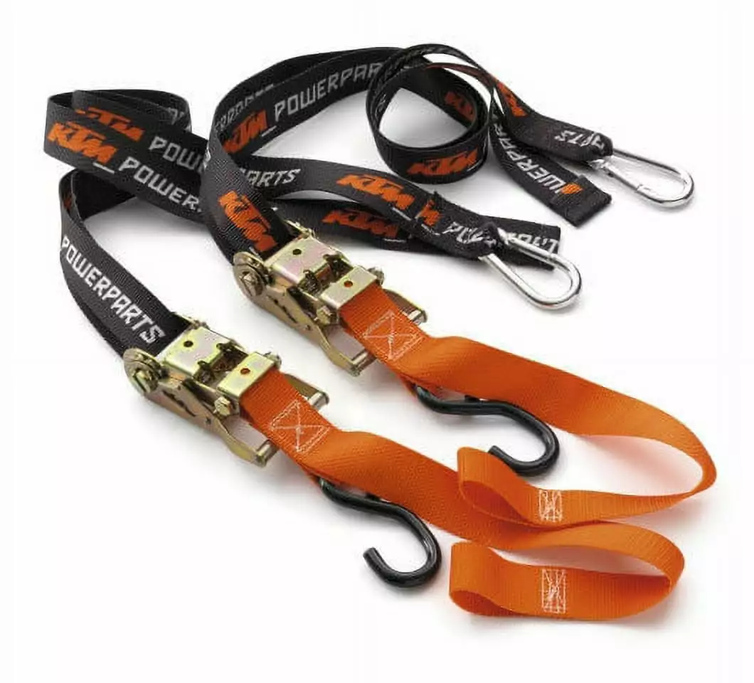 NEW KTM Soft Tie Down Straps w/ Rachet orange/black 1.5 wide tiedowns U6910048