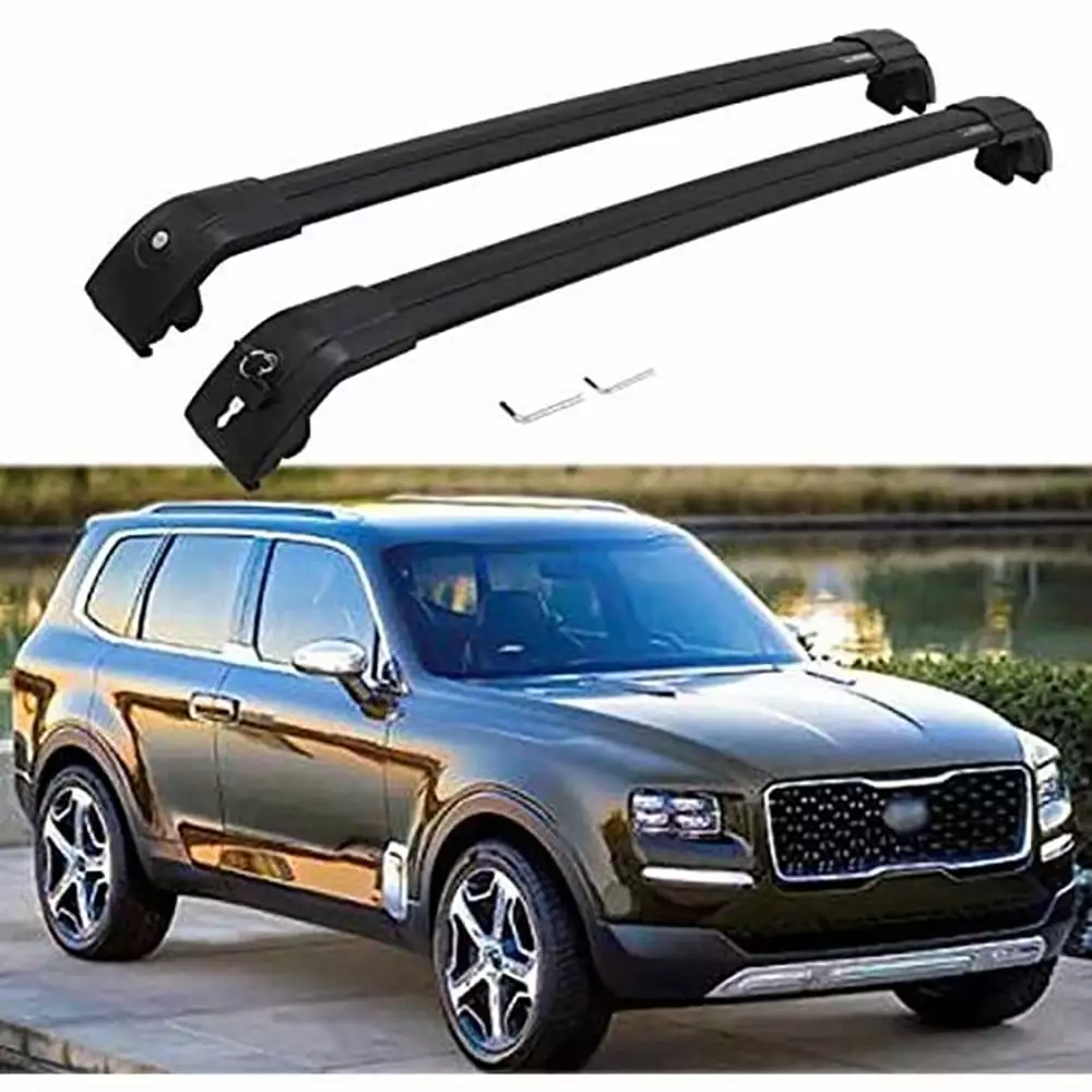 NIXFACE Cross Bar for KIA Telluride 2019-2022 Crossbar Roof Rail Rack Luggage (Black)