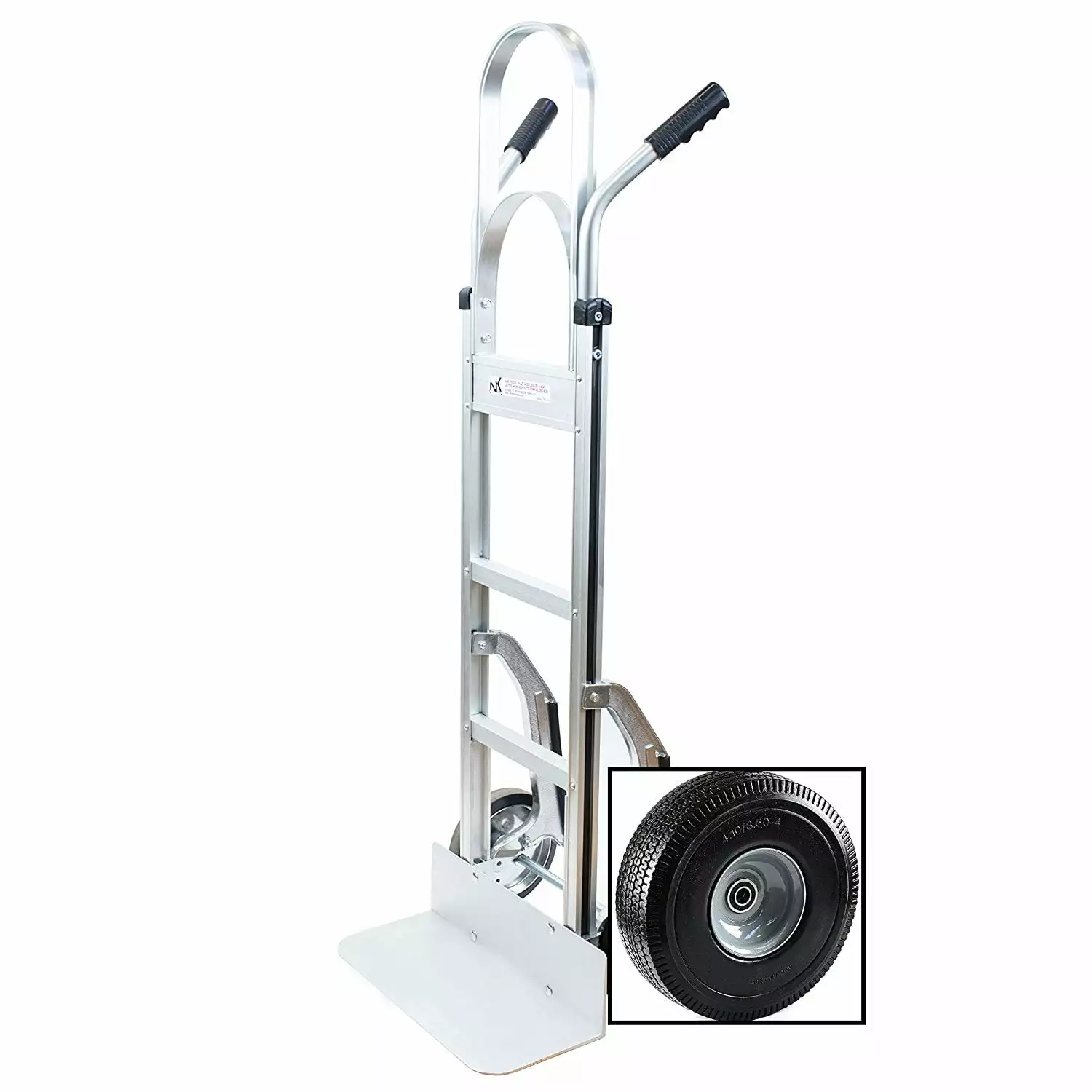 NK HTA-14 (W/ PT-007) Heavy Duty PT-007 Aluminum Hand Truck. Stair Climber. Fully Assembled without Wheels. Flat Free Wheels