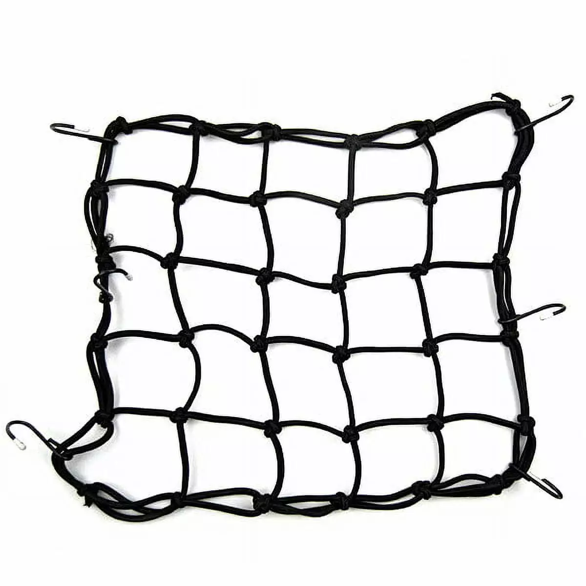 NUOLUX 40*40cm Luggage Cargo Bungee Net Bag 6 Hooks Bike Motorcycle Helmet Mesh Storage Carrier Bag (Black)