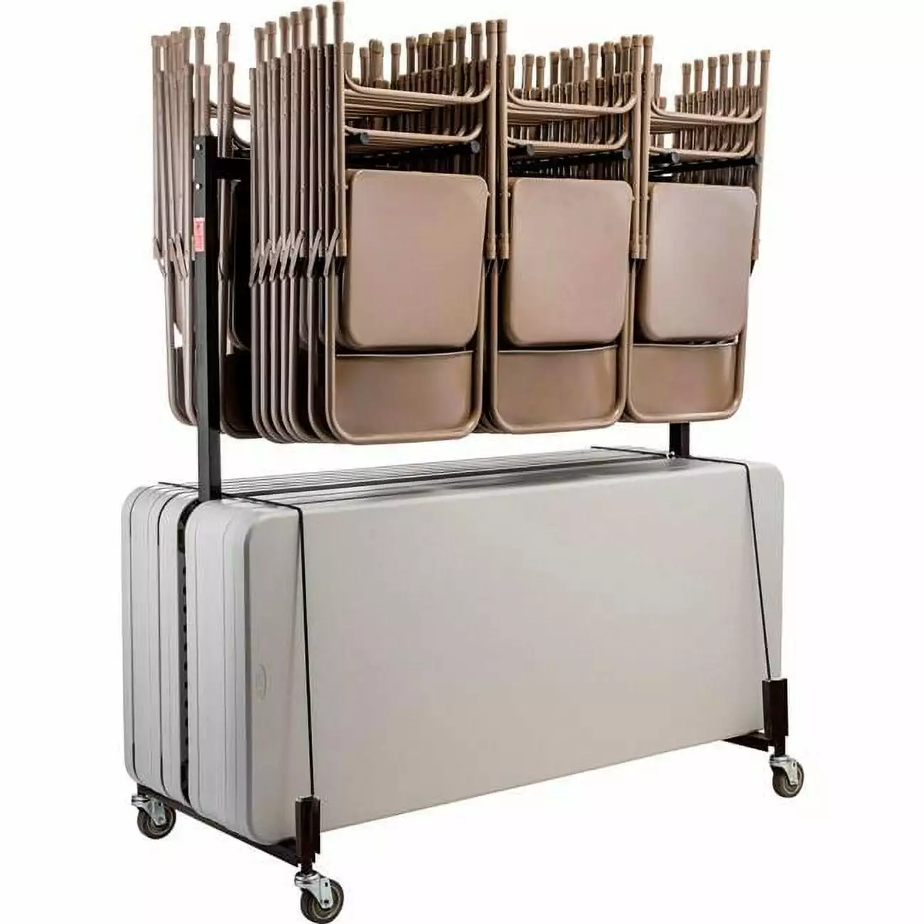 National Public Seating 4103000 Interion Chair & Table Cart - Double Tier - Holds 42 Chairs & 8-10 Tables