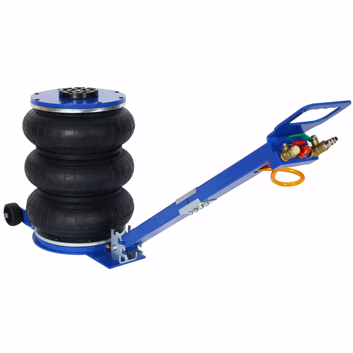 PINGCNG Blue 5T Triple Bag Air Jack with 16in Lifting Capacity for 11000lbs Pneumatic Jack with 3 Bags Easy-Collapsing Terrain Ability