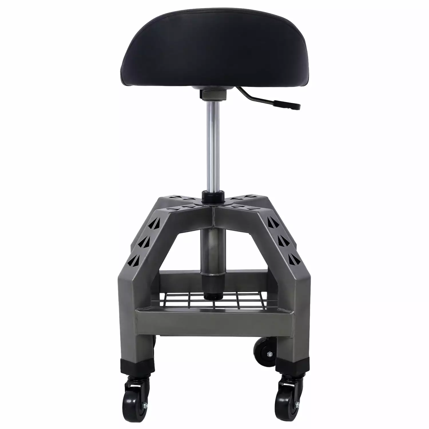 PINGCNG Gray Heavy Duty Mechanics Rolling Creeper Seat with 360 Degree Swivel Pneumatic Shop Stool with Casters