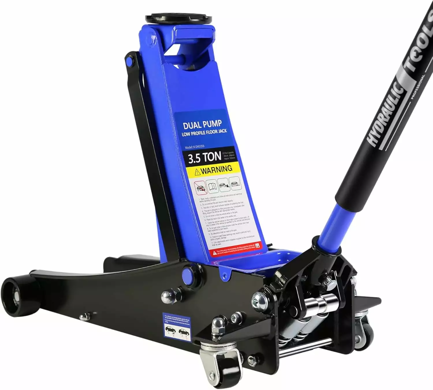 POWANLI 3.5 Ton (7700 lb) Low Profile Floor Jack.Professional Low Profile Hydraulic Jack. Heavy Duty Steel Racing Floor Jack with Dual Piston Quick Lift Pump.Lift Range 4-21 Blue