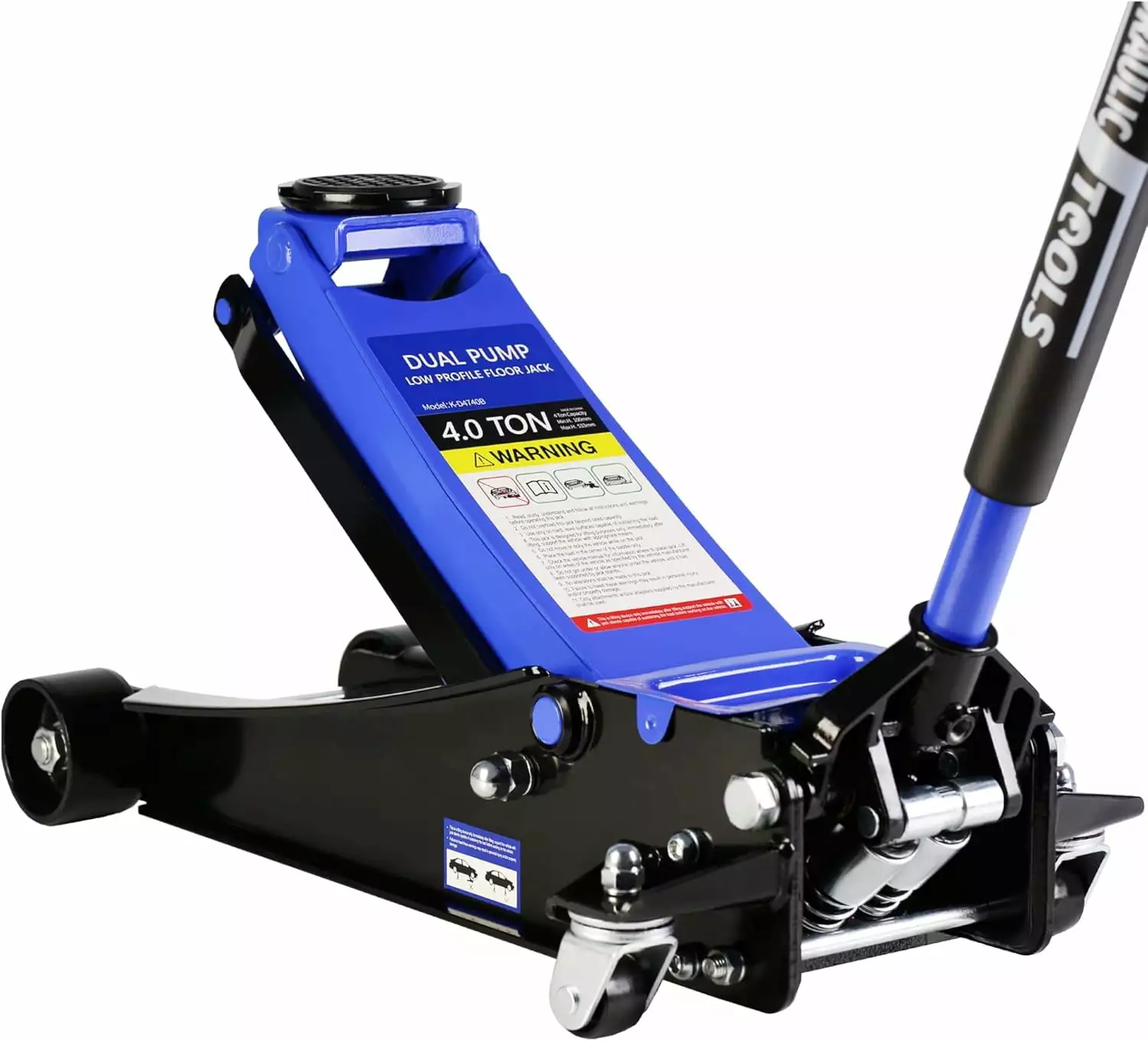 POWANLI 4 Ton (8800 lb) Low Profile Floor Jack.Professional Low Profile Hydraulic Jack. Heavy Duty Steel Racing Floor Jack with Dual Piston Quick Lift Pump.Lift Range 4-21 Blue