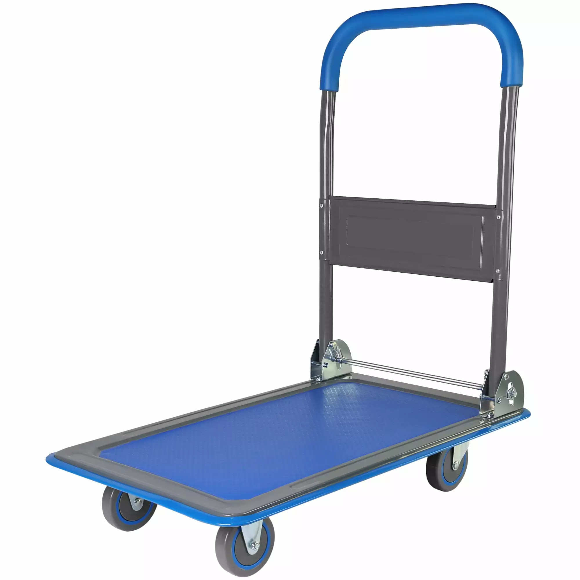 POWANLI Foldable Platform Truck. Push Dolly 330 LBS Weight Capacity. 360 Rolling. Folding Hand Truck for Luggage. Travel. Office. House (Blue and Black) (28.7 x 19 x 32.5)