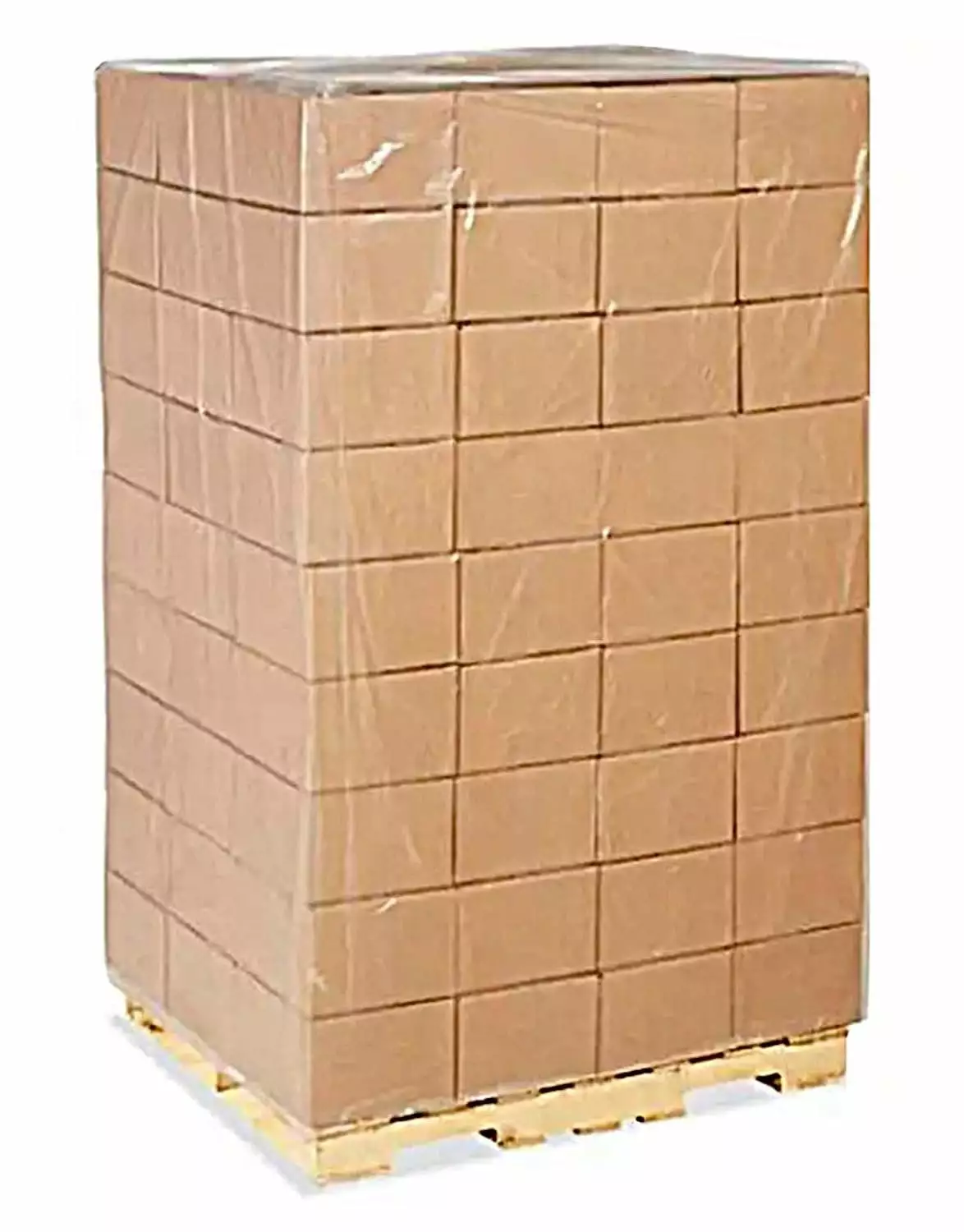 Pack of 100 Plastic Pallet Covers 50 x 49 x 110. Clear Reusable Low Density Polyethylene Pallet Bag Covers 50x49x110. Thickness 2 mil. Ideal for Industrial Needs. Warehousing. Transportation.