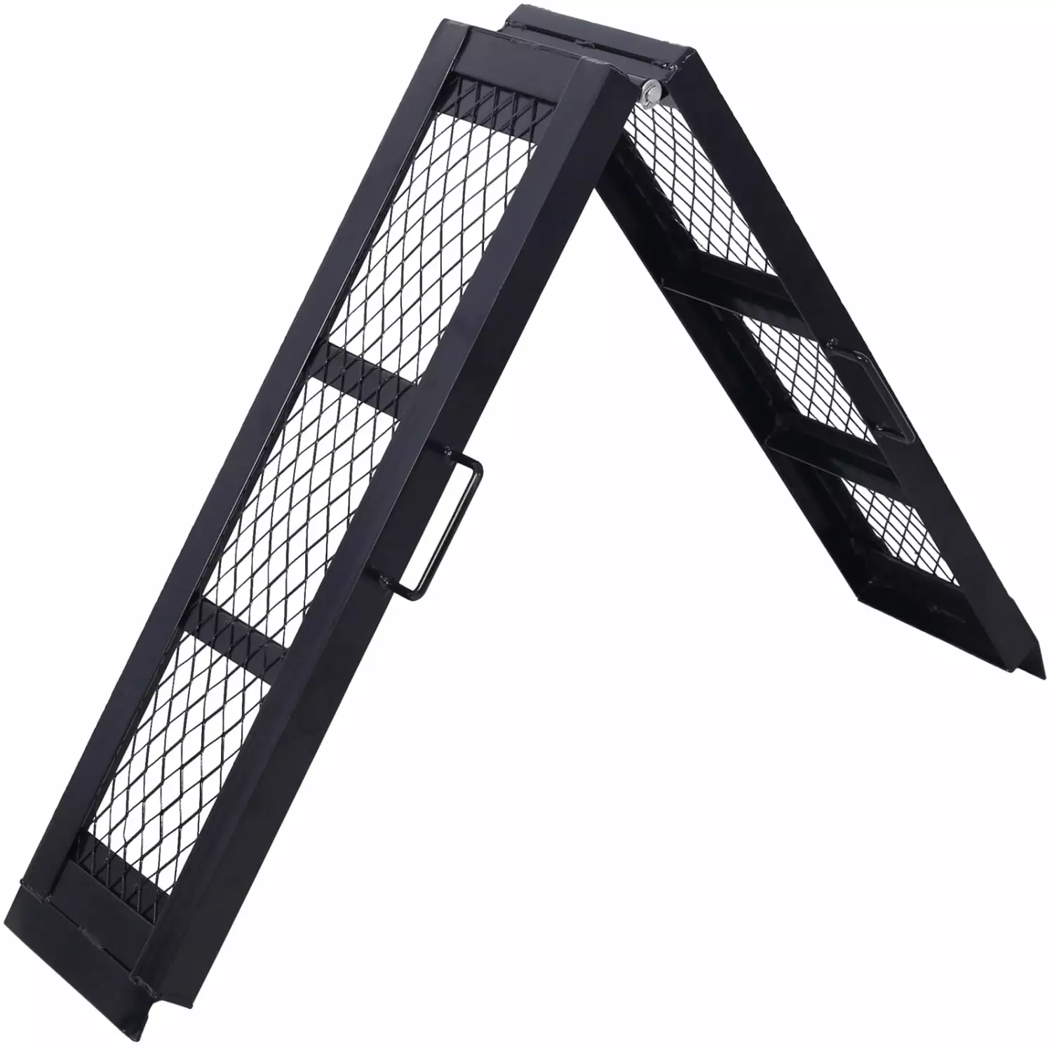 Pair of XNGGNG Portable and Foldable Durable Motorcycle Loading Ramps - Black Steel Ramp Set with 800LBS Capacity for Pick up Truck Transport