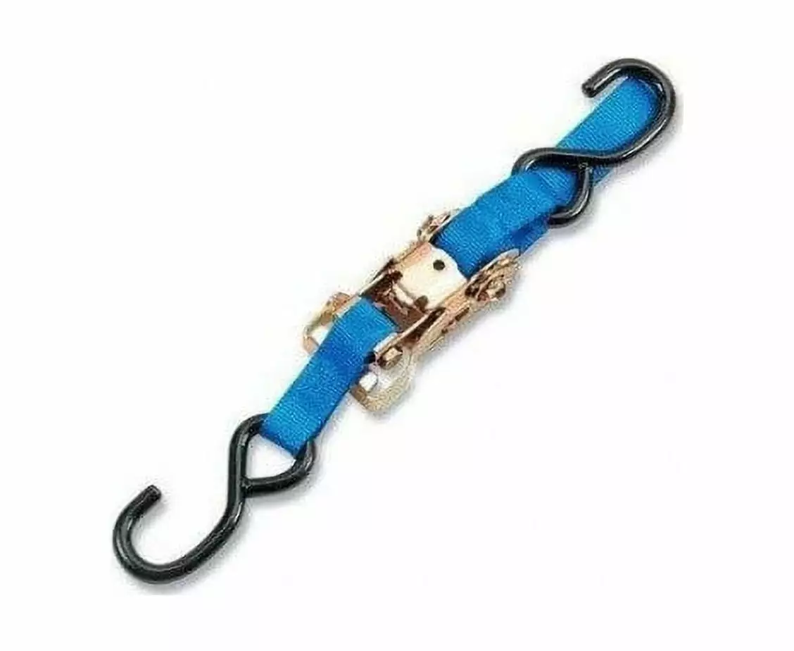 Parts Unlimited 1 Heavy-Duty Ratchet Blue Tie Downs (131023)