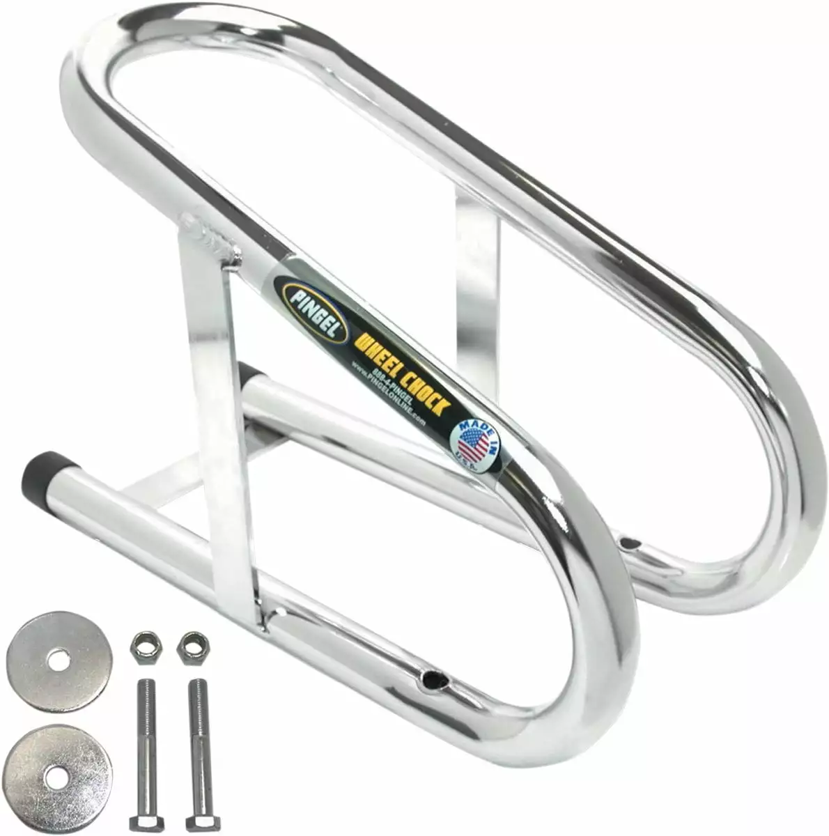 Pingel Chrome 3 1/2 Wide Wheel Chock (WC-35H)