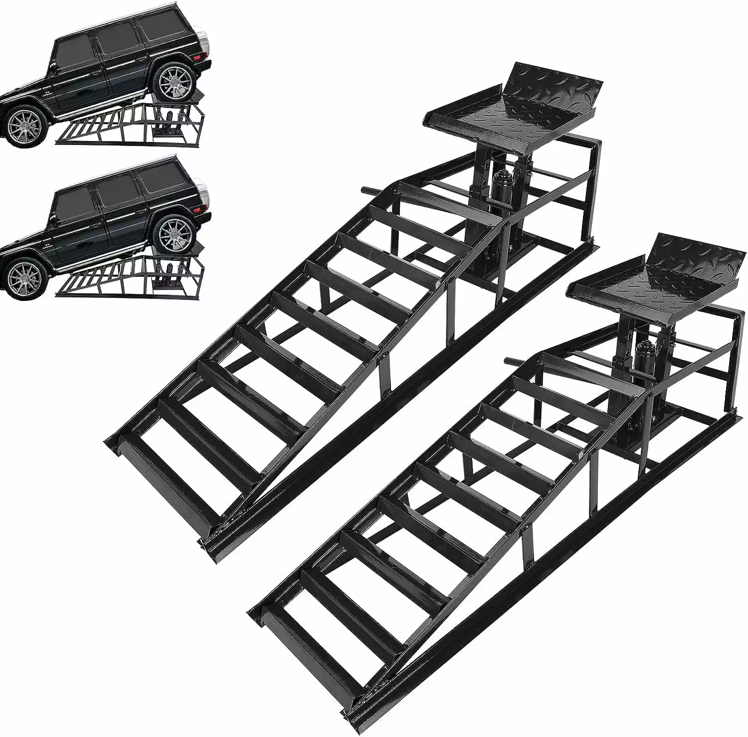 Pinypikaka 2 Pack Hydraulic Car Ramps 5T 12000Lbs. Hydraulic Car Truck Lift Service Ramps for Oil Changes. Home Garage. Vehicle Auto Garage Repair. Black