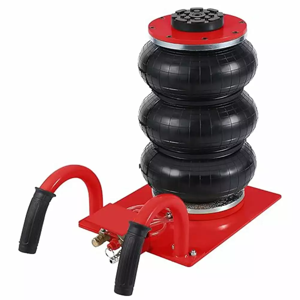 Steel Red 2-Ton Low Profile Hydraulic Floor Jack with Tire Repair Kit. Heavy Duty Racing Jack - Lifting Range 3.3-15.2