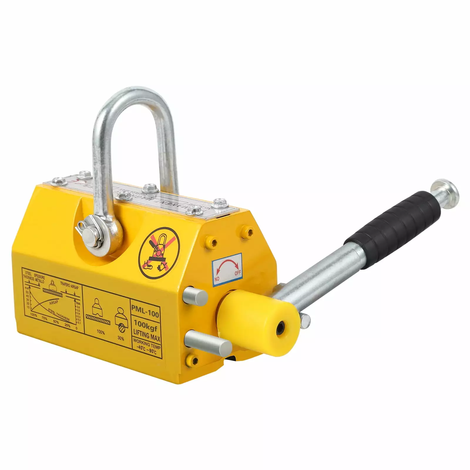 TOPCHANCES Magnetic Lifter. 2200 lbs/100kg Lifting Capacity. Permanent Lift Magnets with Release. Heavy Duty Magnet for Hoist. Shop Crane. Block. Board