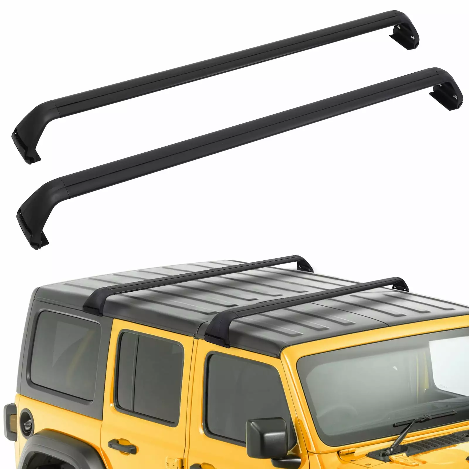 Pinypikaka Roof Rack Cross Bar Fit for 2007-2023 Jeep Wrangler JK JL Unlimited 2&4 Door. Heavy-Duty Steel Cross Bars for Rooftop Cargo Carrier Bag Basket Kayak Canoe Bike Snowboard