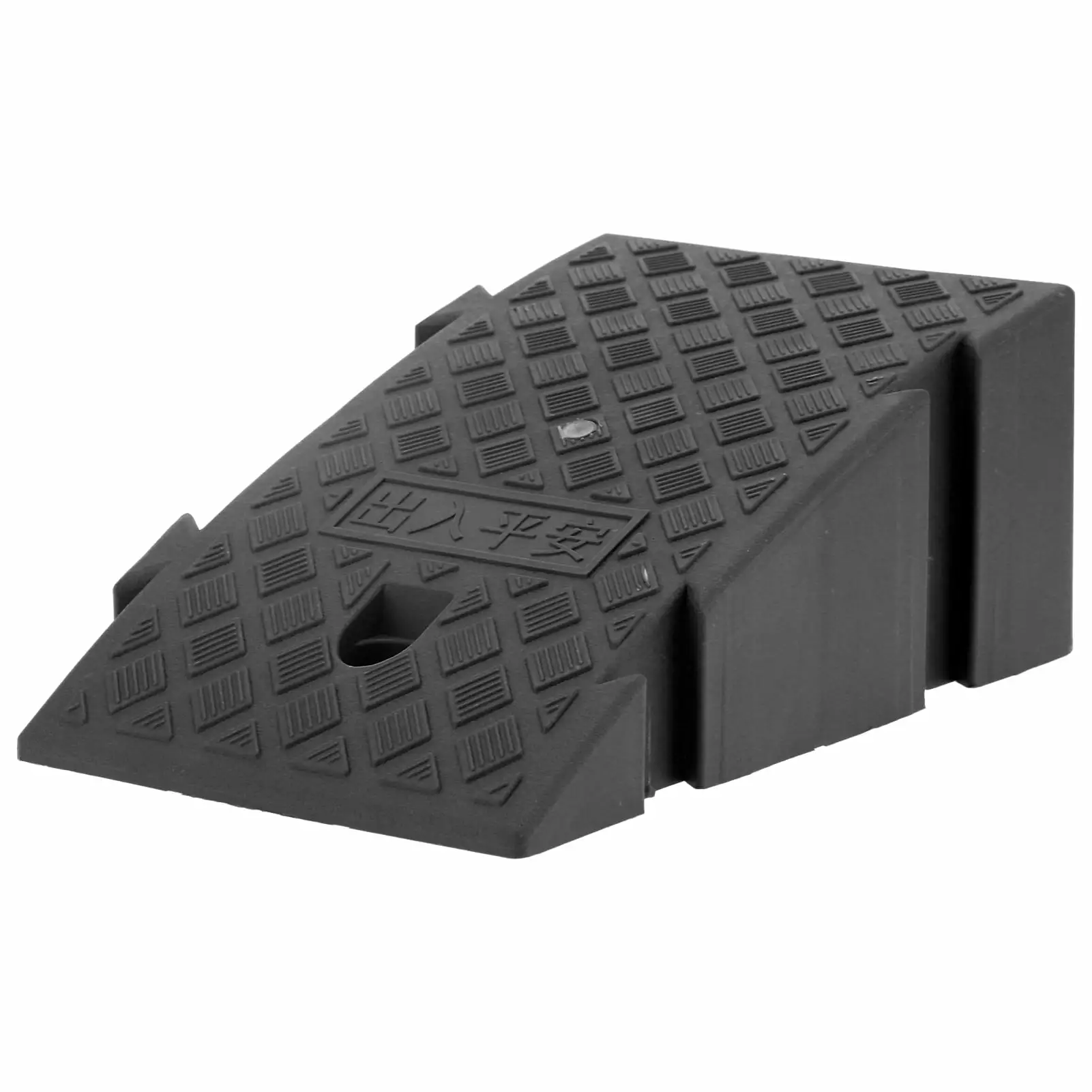 24x16.5x19.5cm Rubber Wheel Chock Anti Slip Tire Stop Block Wheel Wedges with Lifting Ring