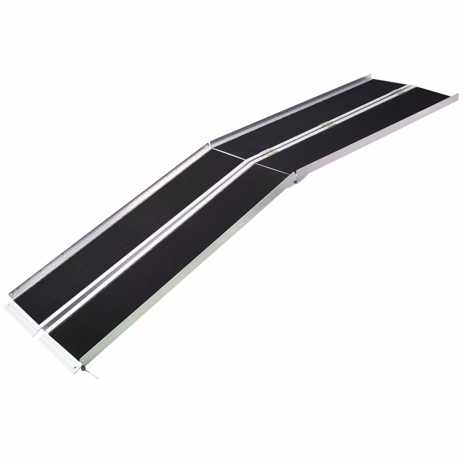 Portable and Foldable Aluminium Threshold Ramp - 8ft Wheelchair Ramp with High Capacity of 600 Pounds - Durable Non-Skid Surface - Conveniently Divided into Two Separate Pieces - Perfect