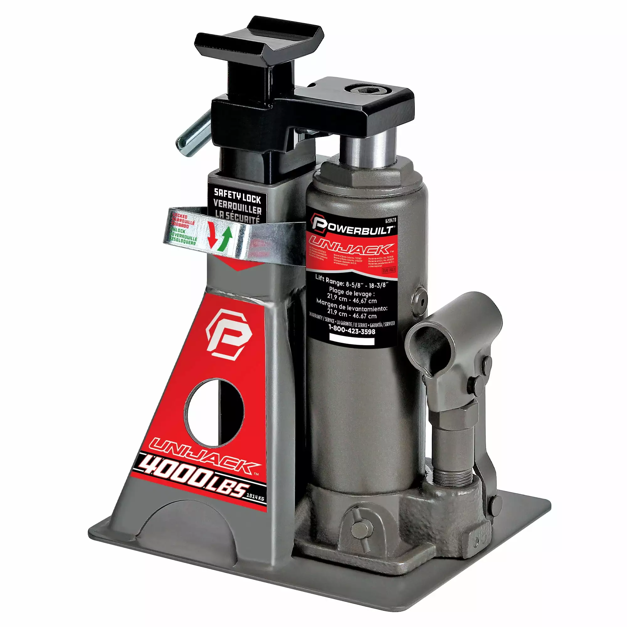 Powerbuilt 2 Ton Pound Unijack Bottle Jack and Jackstand in One - 620470