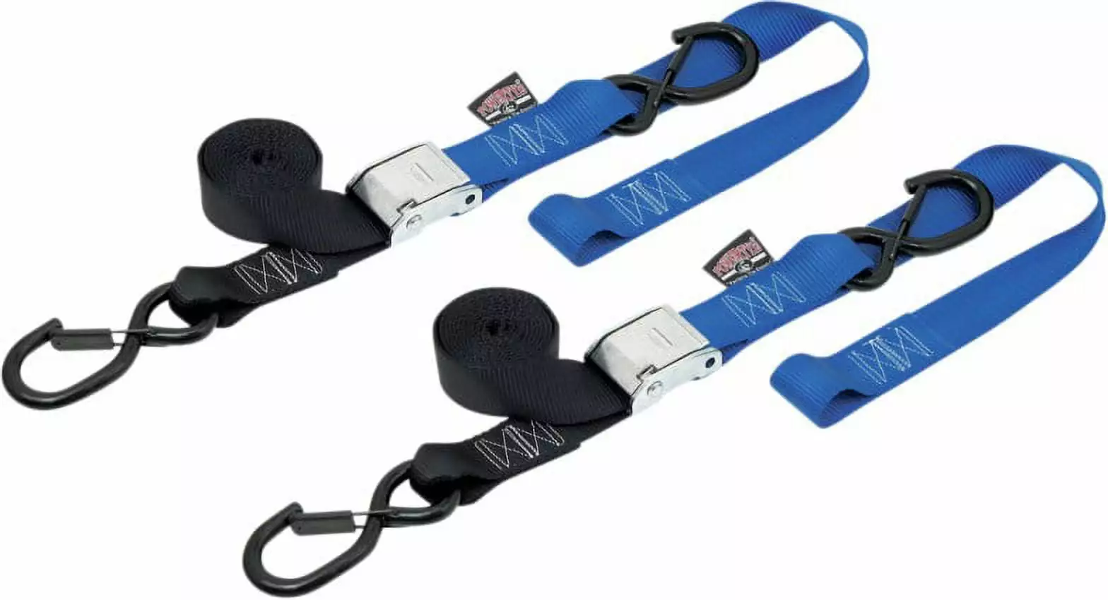 Powertye 1.5 Cam Buckle w/safety-Latch Hooks & Soft-Tye Black/Blue (29623-S)