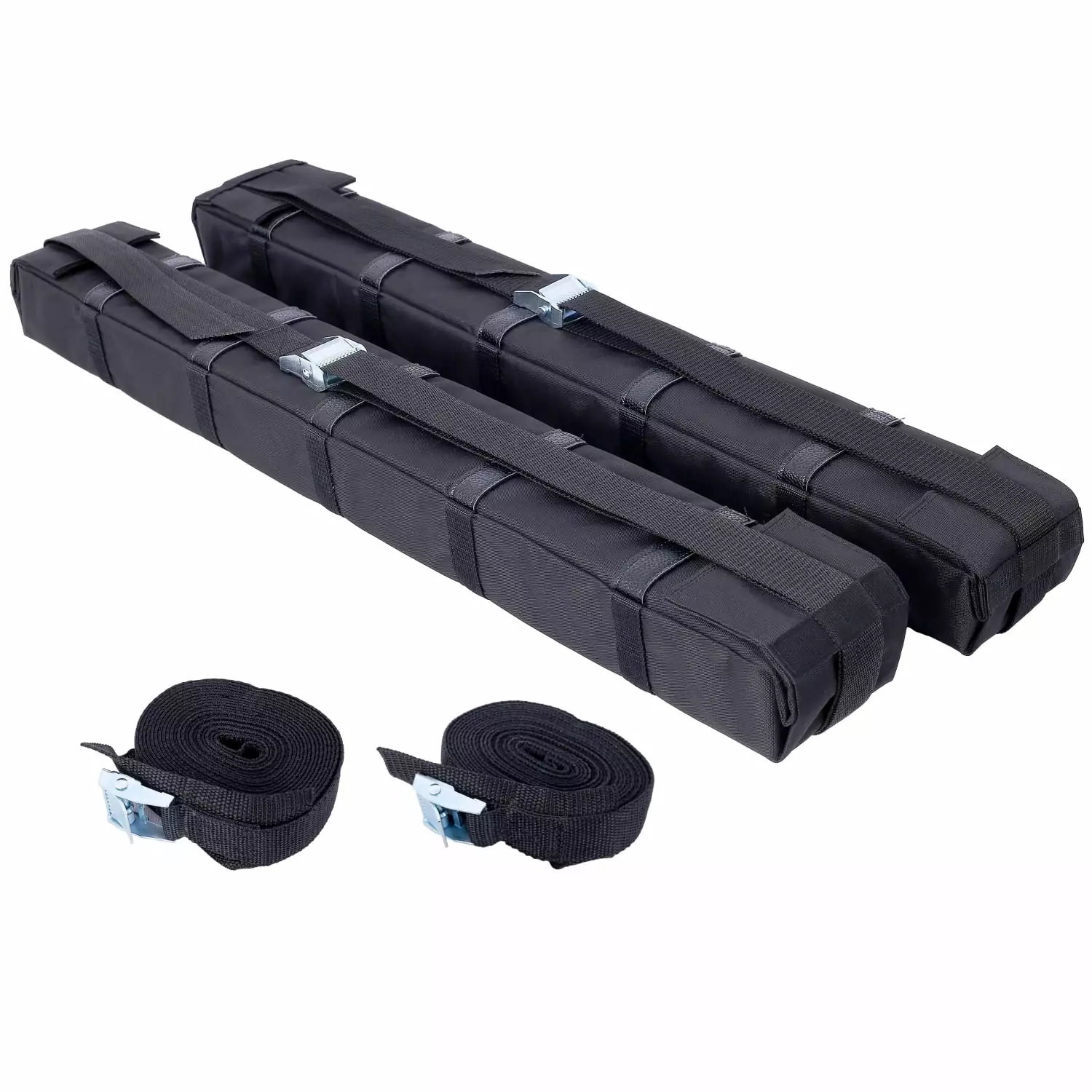 Premium Soft Roof Rack Kayak Carrier with Tie Down Straps - Universal Car Roof Rack Pads for Canoe Surfboard Paddleboard SUP and Snowboard - Includes Tie Down Rope Quick Loop Strap