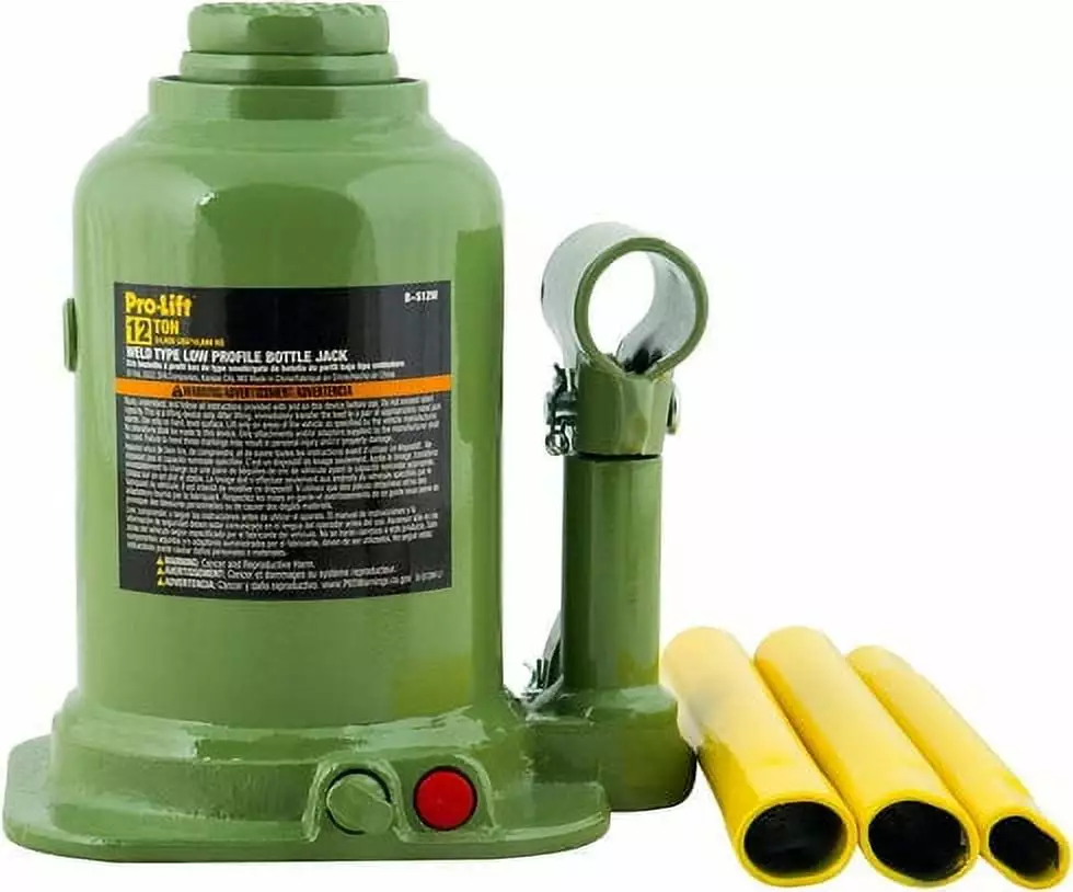 Pro-Lift B-S12W Welded Bottle Jack 12 Ton - Low Profile (24.000 Lbs) Capacity Hydraulic Lifting with Side Pump Two-Piece Handle