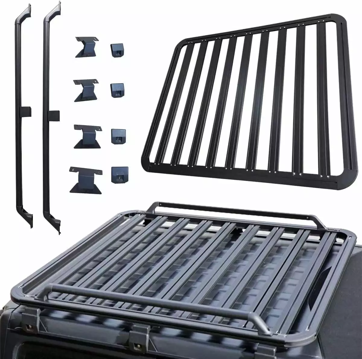 DV8 Offroad 07-18 Jeep Wrangler JK 4 DR / JL 2 DR JT / 18+ Gladiator Roof Rack - RRJL-02 Fits select: 2015-2017.2021 JEEP WRANGLER UNLIMITED SPORT