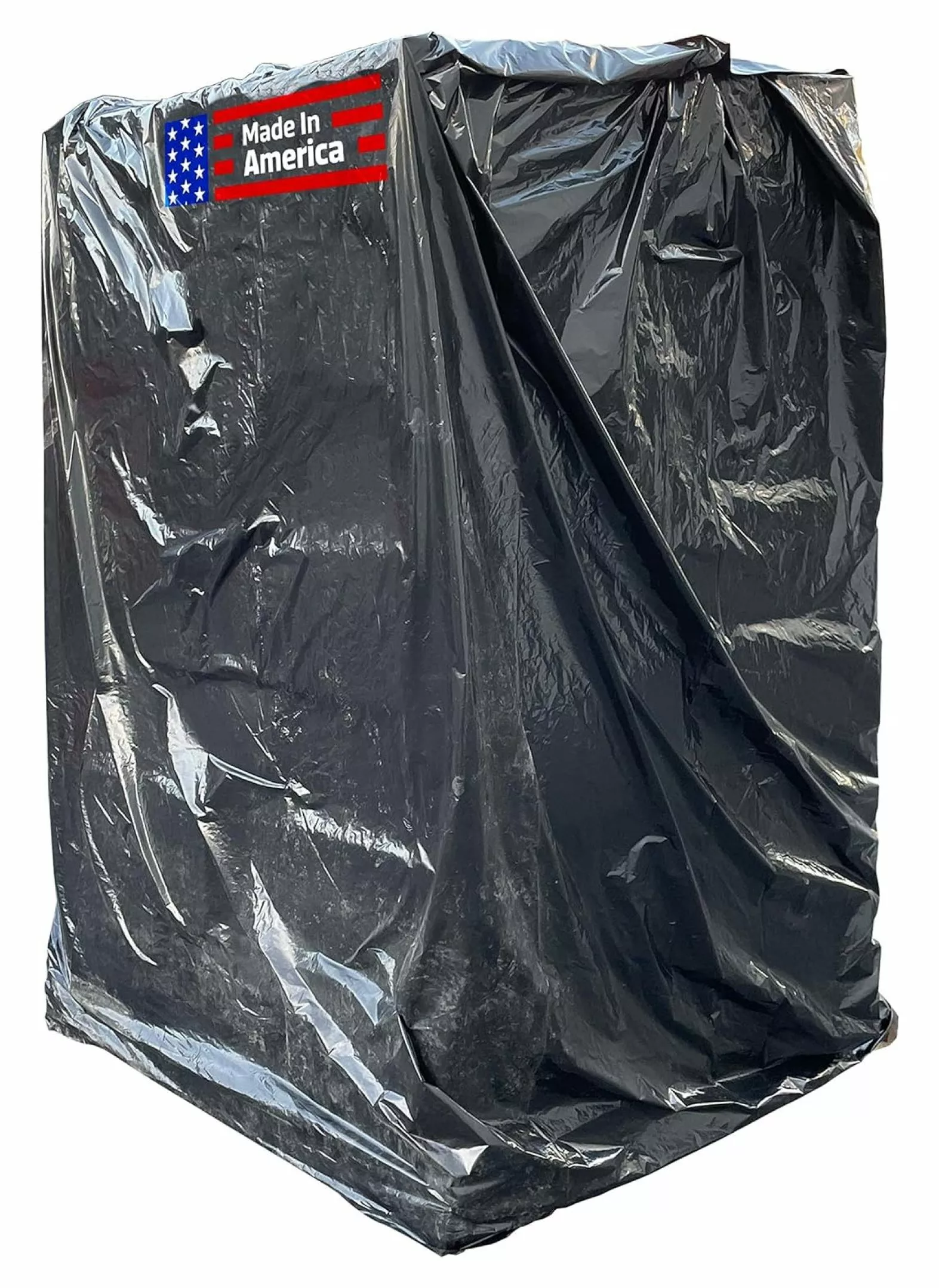 RPQZ Black Pallet Covers | Made in USA | Tarp Fits Large Pallets Up to 55 x 55 x 75 | Built w/ 1 Year UV Protection | Heavy Duty 3 Mil Thick Plastic (Pack of 4. 3 Mil Thick)