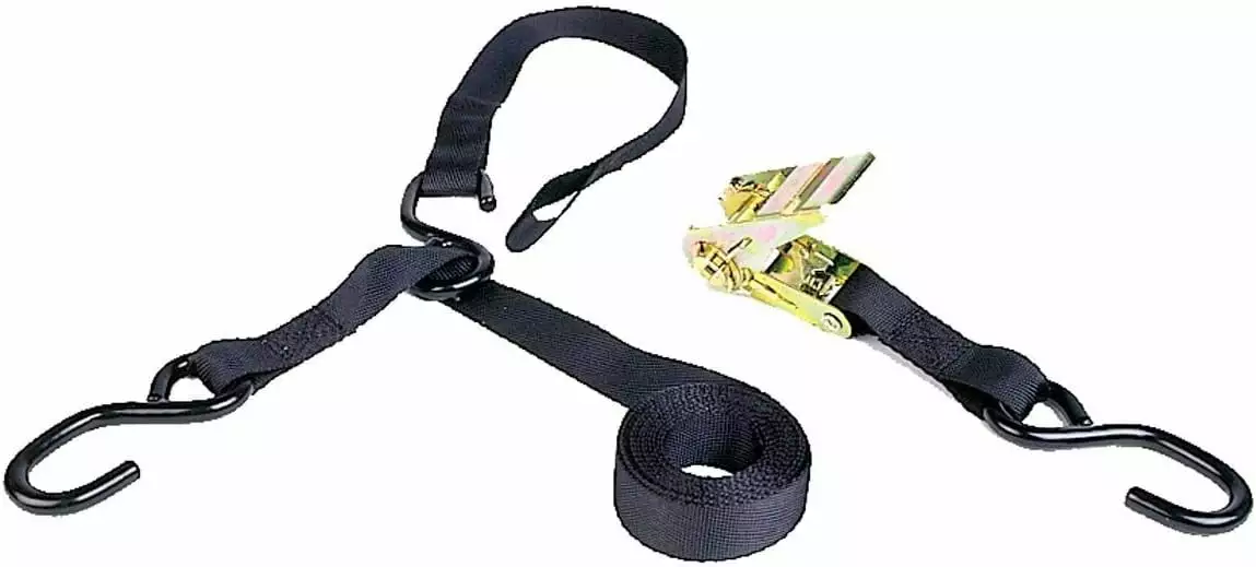 2Pcs TieDown Ratchet Strap with SHook for Cargo Binding Polyester Fabrics Binding Strap(3m/9.8ft )