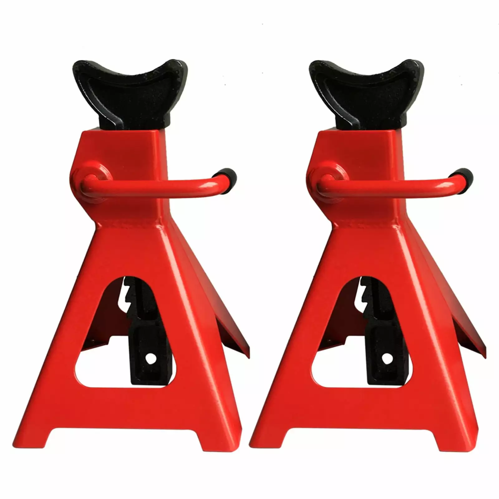 Red 3-Ton Jack Stands - Set of 2 | Heavy-Duty Steel Construction. Adjustable Height. Safety Lock Feature | Ideal for DIY Car Maintenance