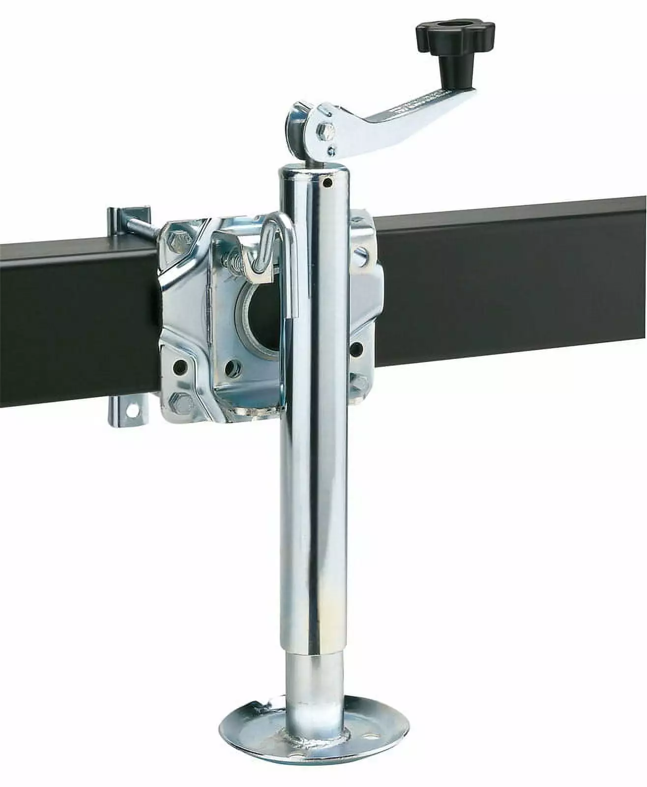 Reese Towpower 74413 Round Trailer Jack. Side Mount. 1.000 lbs. Lift Capacity. Topwind. Bolt-On. 10 Inch Travel