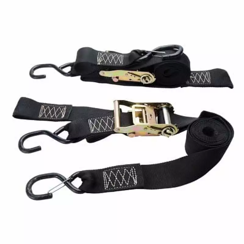 Rider Cargo Ratchet Soft Loop Wide Tie Downs W/Carabiner Black