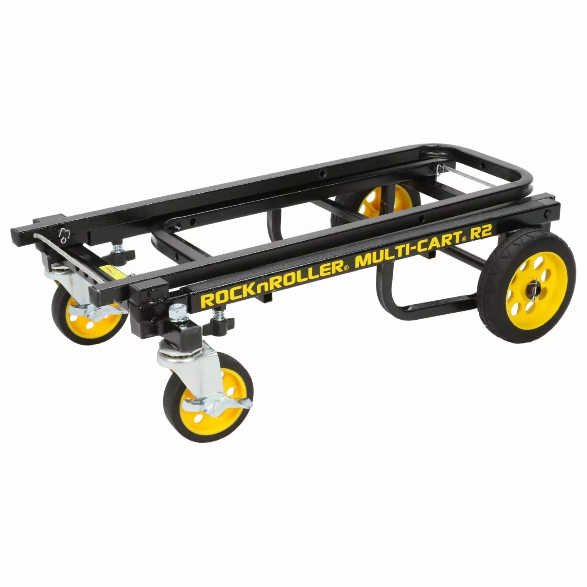 Rock N Roller R2RT Multi-Cart 8-in-1 Micro Equipment Transporter Cart Black Frame/Yellow Wheels Micro