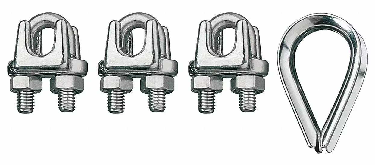 Ronstan Wire Rope U-Bolt Clip and Thimble Kit ID003404-12