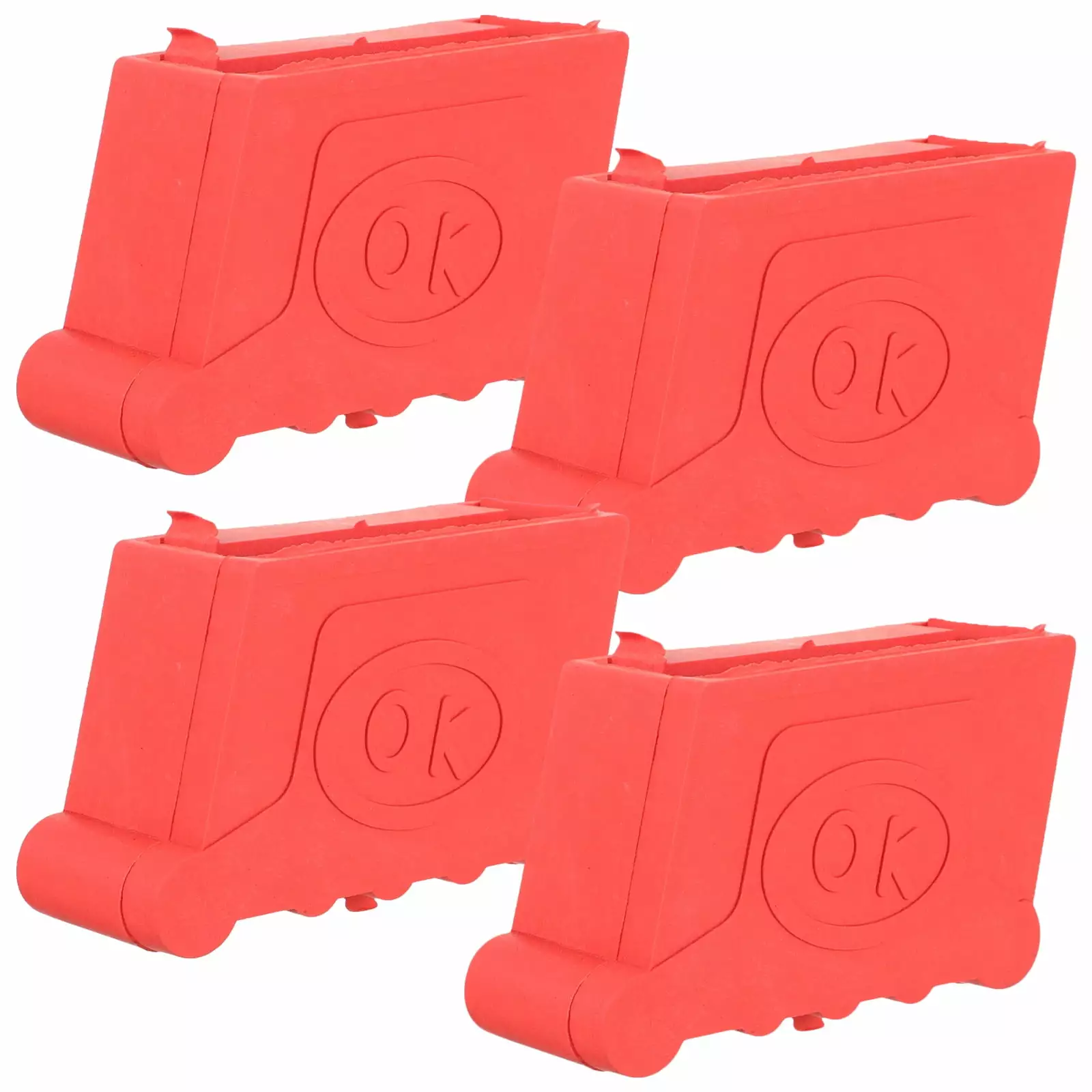 Rubber Ladder Feet Cover Nonslip Pads Leg Covers Foot Cushions Accessories Red 4 Pcs