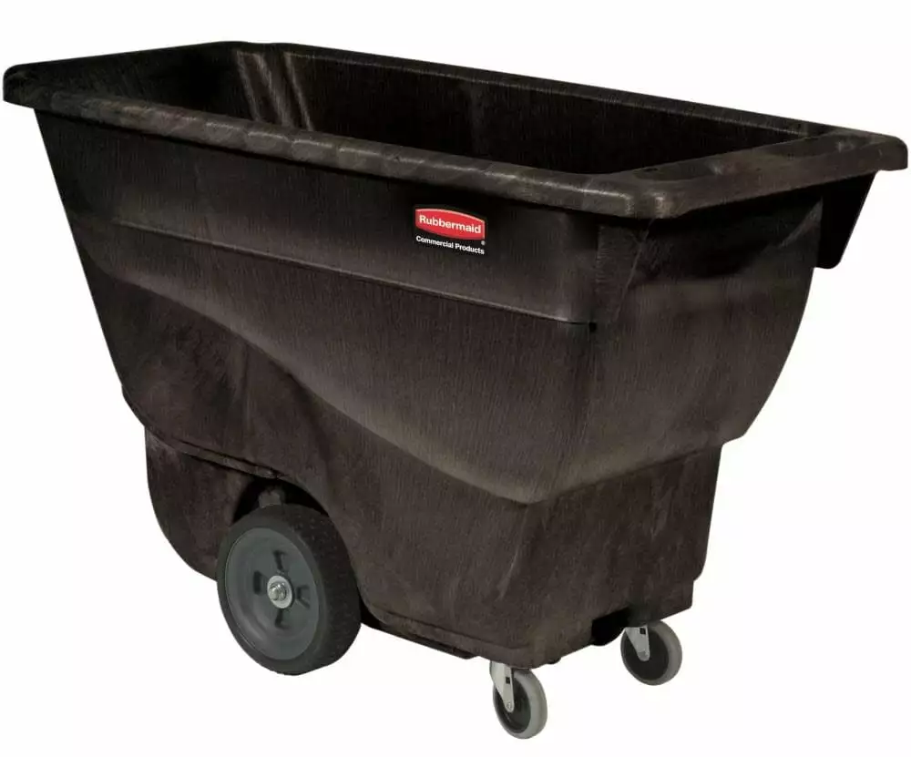 Rubbermaid Commercial Structural Foam Tilt Truck. Rectangular. 450 lb Capacity. Black -RCP9T13BLA