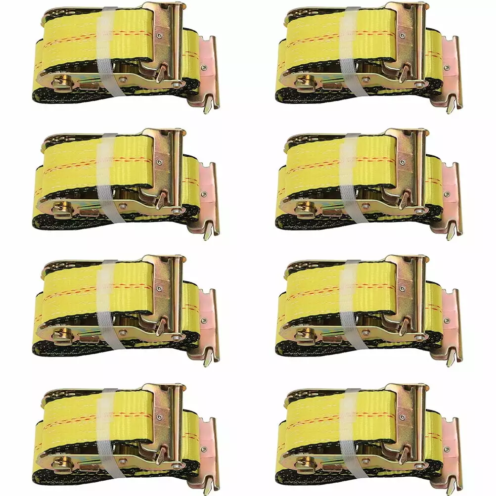 ECCPP NEW (8) 12' E Track Ratchet Tie Down Straps Truck Trailer Cargo Van Strap Hauling