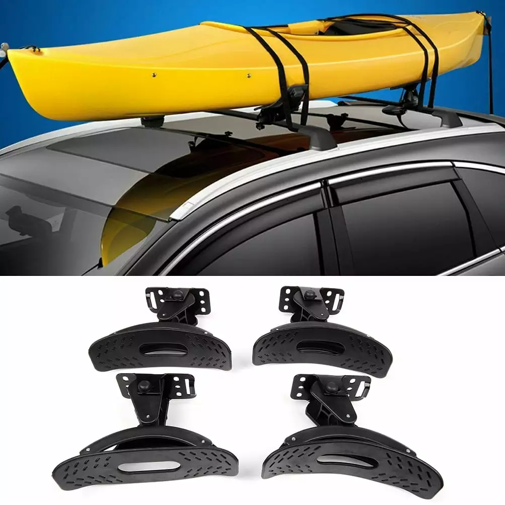 SCITOO Mounted on Car SUV Roof Rack Crossbar Kayak Rack Universal Saddles Kayak Carrier Canoe. SUP. Ski. Surf Vehicle Attachment Holder