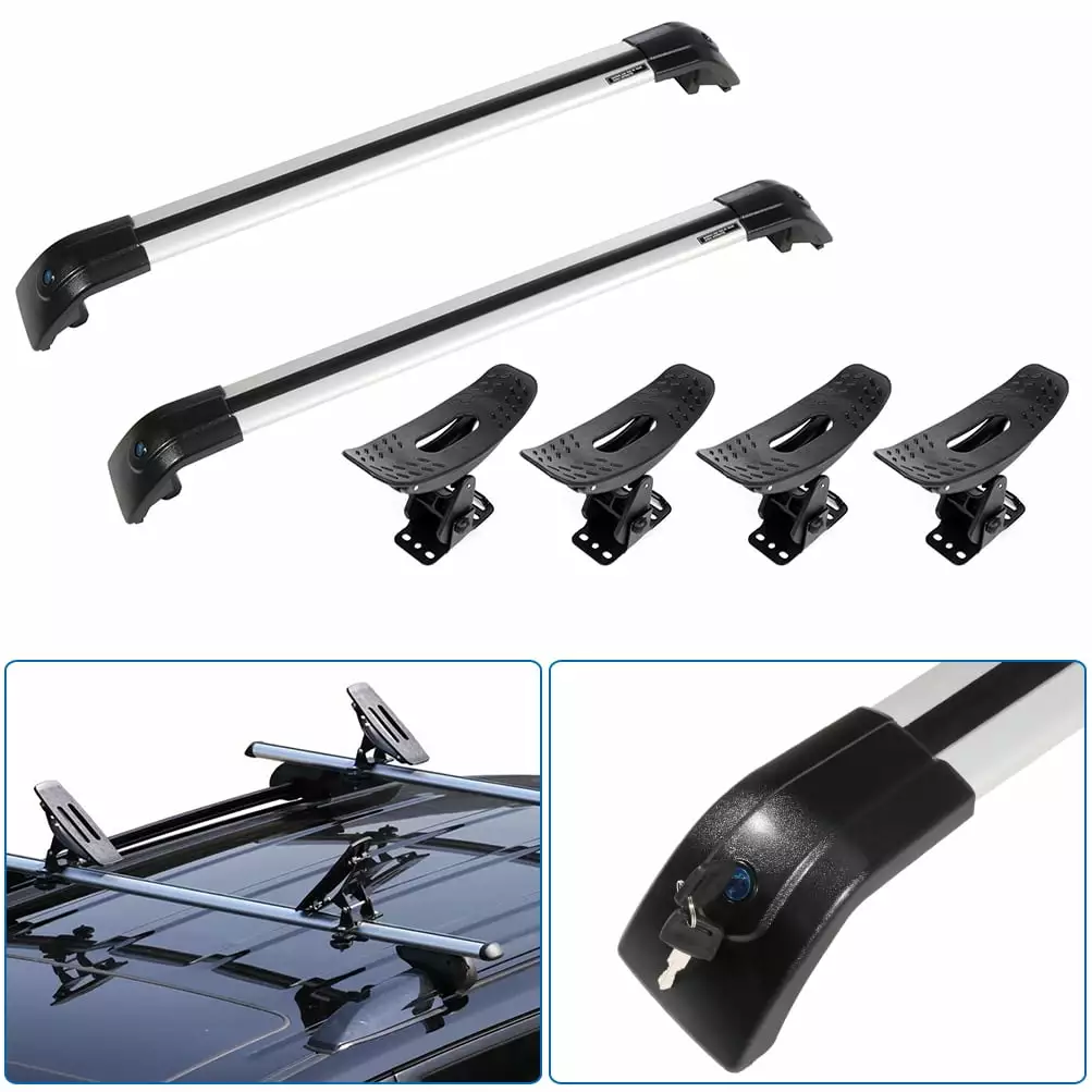 cciyu Roof rack crossbars with Kayak Rack with Tie-Down Straps for Lexus GX460 2010-2020